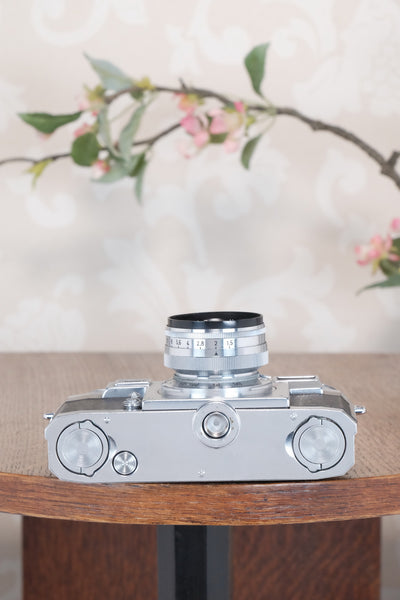 Superb! 1953 Zeiss Ikon Contax IIIa with coated Carl Zeiss 1.5 / 50mm Sonnar lens. CLA'd, Freshly Serviced!