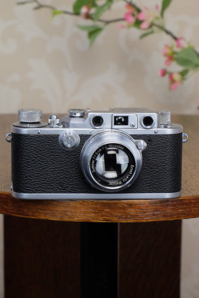 Superb! 1939 Leitz Leica IIIb, with 2.0/50mm Leitz Summar lens, Freshly Serviced! - Leitz- Petrakla Classic Cameras