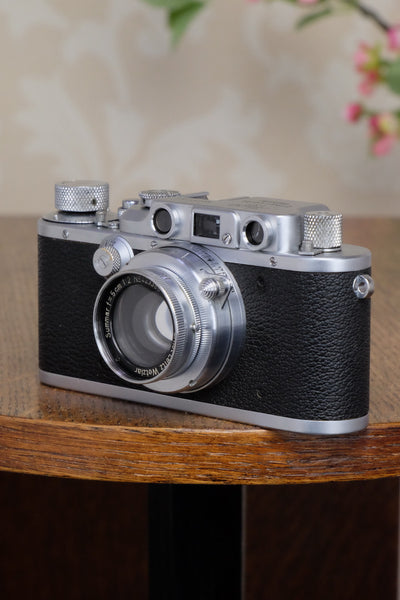 Superb! 1939 Leitz Leica IIIb, with 2.0/50mm Leitz Summar lens, Freshly Serviced! - Leitz- Petrakla Classic Cameras