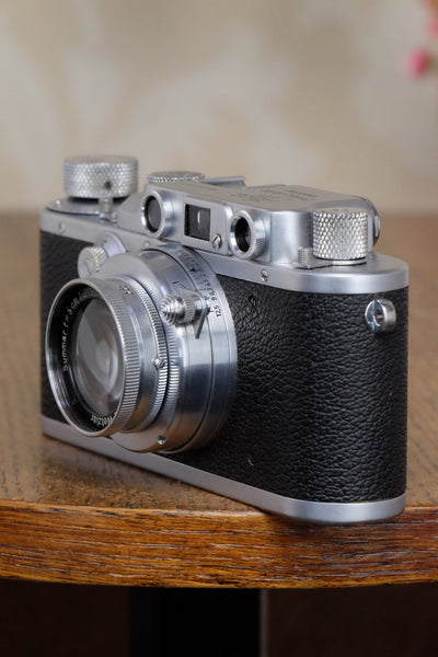 Superb! 1939 Leitz Leica IIIb, with 2.0/50mm Leitz Summar lens, Freshly Serviced! - Leitz- Petrakla Classic Cameras