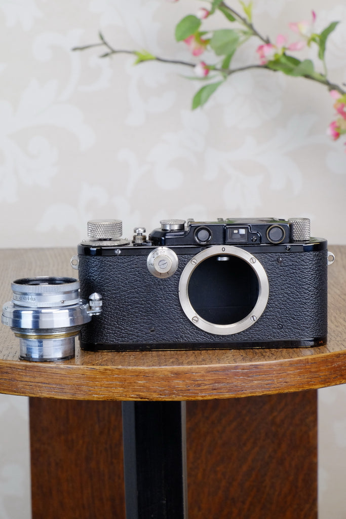 SUPERB! 1932 Black Leitz Leica III,  CLA'd, Freshly Serviced! - Leitz- Petrakla Classic Cameras
