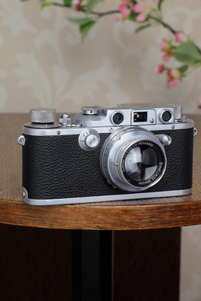 Superb! 1939 Leitz Leica IIIb, with 2.0/50mm Leitz Summar lens, Freshly Serviced! - Leitz- Petrakla Classic Cameras