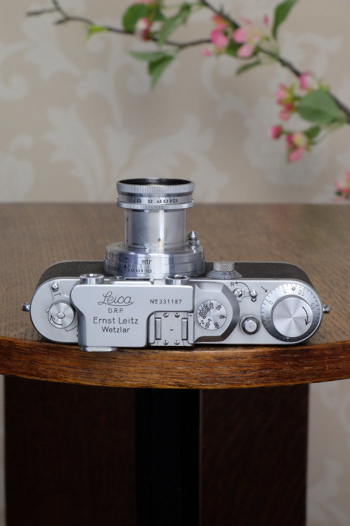 Superb! 1939 Leitz Leica IIIb, with 2.0/50mm Leitz Summar lens, Freshly Serviced! - Leitz- Petrakla Classic Cameras