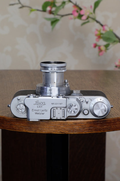 Superb! 1939 Leitz Leica IIIb, with 2.0/50mm Leitz Summar lens, Freshly Serviced! - Leitz- Petrakla Classic Cameras