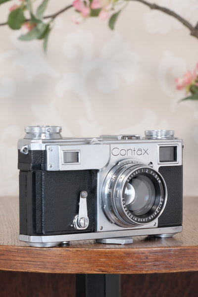 Superb! 1939 Zeiss Ikon Contax II Body and 50mm Zeiss Sonnar lens. CLA'd, Freshly Serviced!