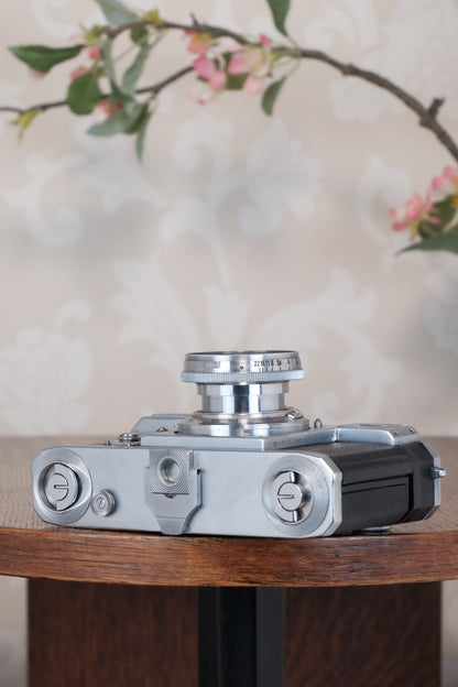 Superb! 1939 Zeiss Ikon Contax II Body and 50mm Zeiss Sonnar lens. CLA'd, Freshly Serviced!