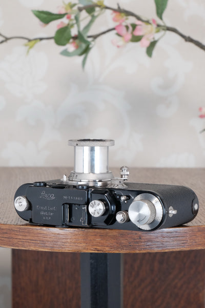 SUPERB! 1933 BLACK LEITZ LEICA III with Nickel Elmar, Freshly Serviced CLA'd!