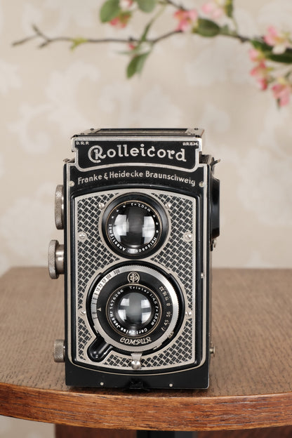 1934 Art-Deco Nickel-plated Rolleicord, CLA’d, Freshly Serviced! - Frank & Heidecke- Petrakla Classic Cameras
