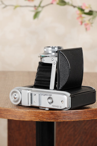 Superb! 1952 6x6 Voigtlander Perkeo II with Color-Skopar Lens & Synchro-Compur Shutter, CLA’d, Freshly Serviced! - Voigtlander- Petrakla Classic Cameras