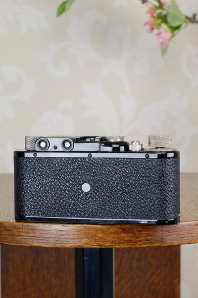 SUPERB! 1932 BLACK LEITZ LEICA II with Nickel Elmar lens. CLA’d, FRESHLY SERVICED! - Leitz- Petrakla Classic Cameras