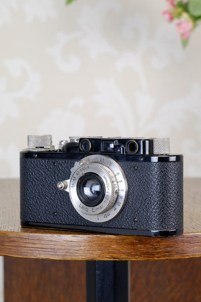 SUPERB! 1932 BLACK LEITZ LEICA II with Nickel Elmar lens. CLA’d, FRESHLY SERVICED! - Leitz- Petrakla Classic Cameras