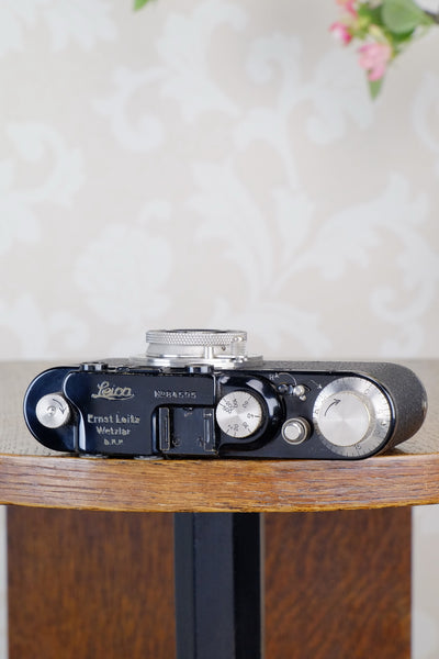 SUPERB! 1932 BLACK LEITZ LEICA II with Nickel Elmar lens. CLA’d, FRESHLY SERVICED! - Leitz- Petrakla Classic Cameras
