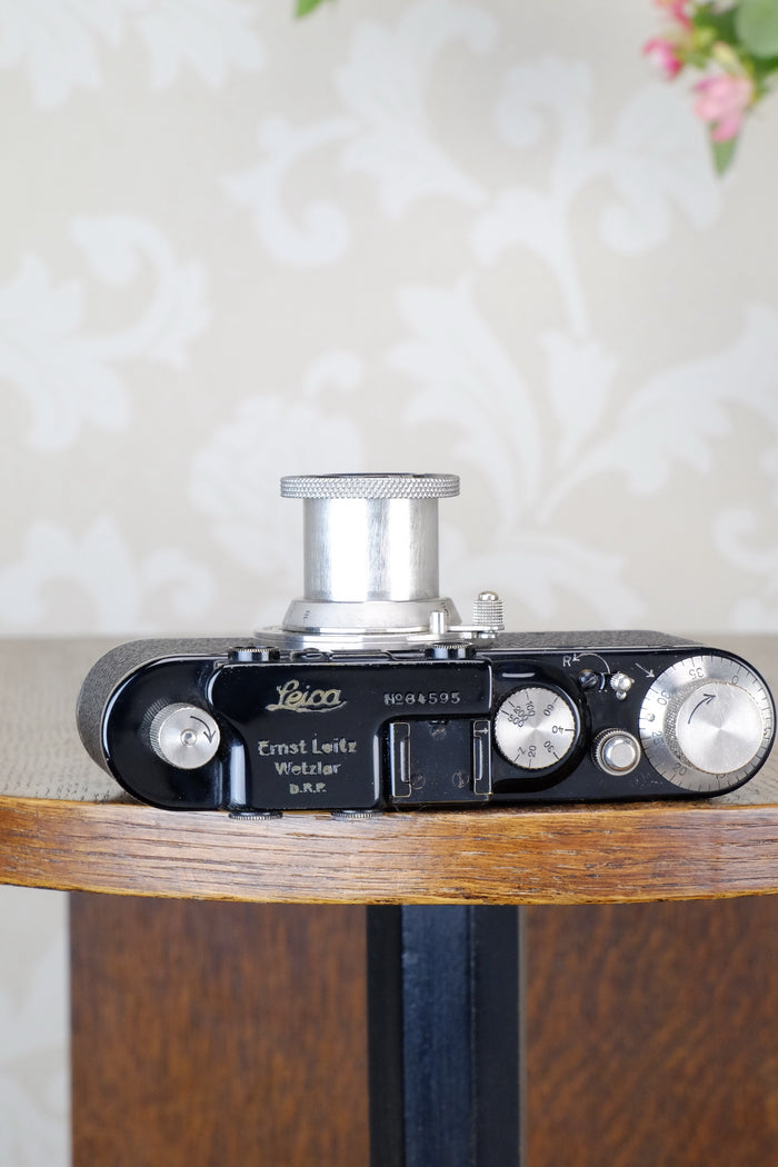 SUPERB! 1932 BLACK LEITZ LEICA II with Nickel Elmar lens. CLA’d, FRESHLY SERVICED! - Leitz- Petrakla Classic Cameras