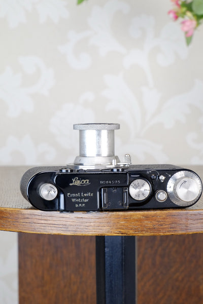 SUPERB! 1932 BLACK LEITZ LEICA II with Nickel Elmar lens. CLA’d, FRESHLY SERVICED! - Leitz- Petrakla Classic Cameras