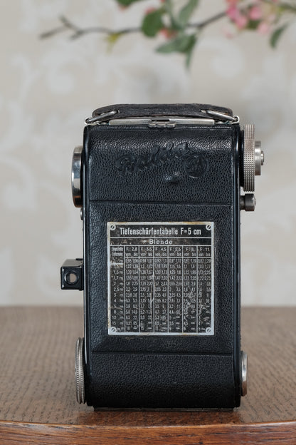 Superb! 1938 Balda Jubilette, 35mm camera, with Original Leather Case, CLA'd, Freshly Serviced!