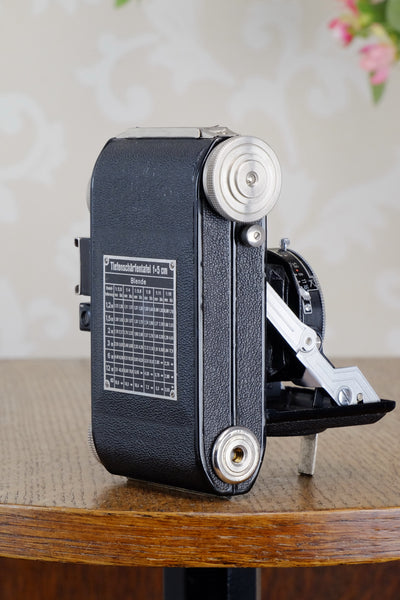 Near Mint! 1950 Balda Baldini, with beautiful original Leather Case, Freshly Serviced, CLA’d - Balda- Petrakla Classic Cameras