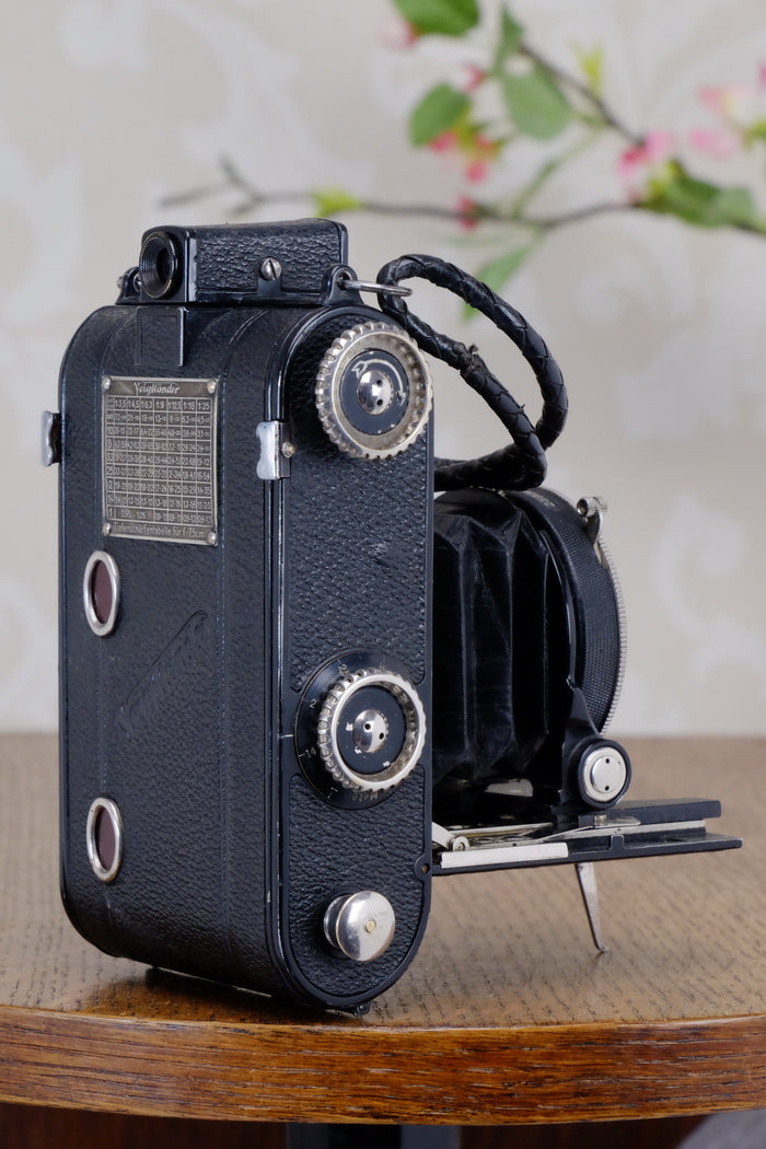 1934 Voigtlander Virtus 6x4.5 Folder, CLAd, FRESHLY SERVCED! - Voigtlander- Petrakla Classic Cameras