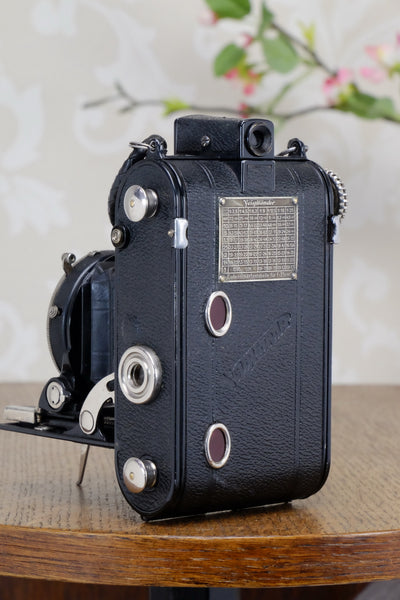 1934 Voigtlander Virtus 6x4.5 Folder, CLAd, FRESHLY SERVCED! - Voigtlander- Petrakla Classic Cameras