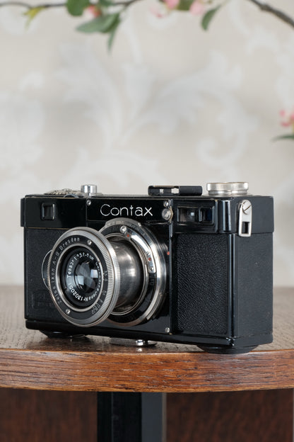 SUPERB! 1933 Zeiss Ikon Contax I, 35mm rangefinder, with Tessar lens CLA’d, FRESHLY SERVICED