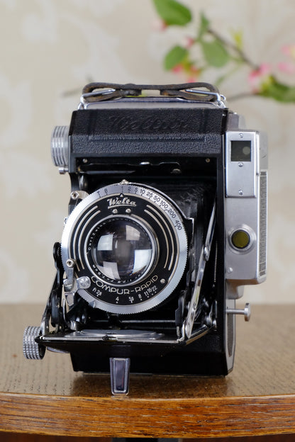 Near Mint! 1937 WELTA WELTUR, CLA’d 6x6 Medium format, Coupled Rangefinder Camera, CLAd, FRESHLY SERVICED! - Welta- Petrakla Classic Cameras