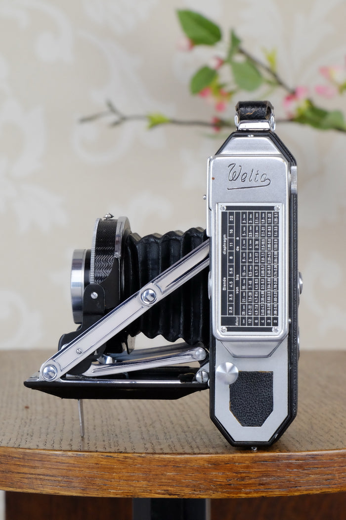 Near Mint! 1937 WELTA WELTUR, CLA’d 6x6 Medium format, Coupled Rangefinder Camera, CLAd, FRESHLY SERVICED! - Welta- Petrakla Classic Cameras