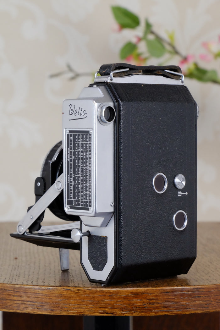 Near Mint! 1937 WELTA WELTUR, CLA’d 6x6 Medium format, Coupled Rangefinder Camera, CLAd, FRESHLY SERVICED! - Welta- Petrakla Classic Cameras