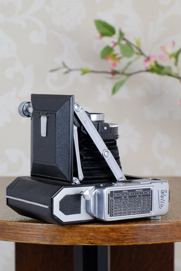 Near Mint! 1937 WELTA WELTUR, CLA’d 6x6 Medium format, Coupled Rangefinder Camera, CLAd, FRESHLY SERVICED! - Welta- Petrakla Classic Cameras