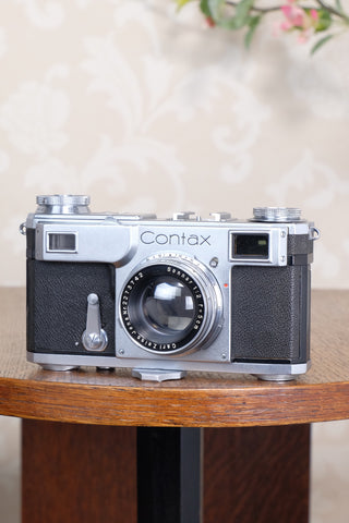 Near Mint! 1938 Zeiss Ikon Contax II Rangefinder Camera & Zeiss Sonnar lens, CLA'd, Freshly Serviced!