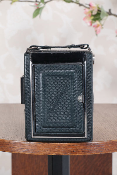 1934 Green Voigtlander Bergheil Camera with Heliar lens and roll film back! Freshly serviced, CLA'd! - Voigtlander- Petrakla Classic Cameras