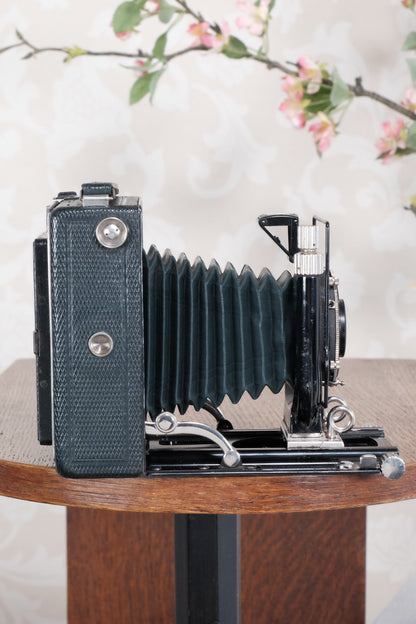 1934 Green Voigtlander Bergheil Camera with Heliar lens and roll film back! Freshly serviced, CLA'd! - Voigtlander- Petrakla Classic Cameras