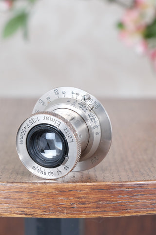Superb early Leitz 50mm Nickel Elmar Screw mount lens. - Leitz- Petrakla Classic Cameras