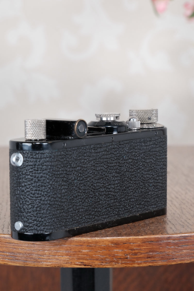 Superb! 1932 Leitz Black Leica I Standard, Freshly Serviced CLA'd! - Leitz- Petrakla Classic Cameras