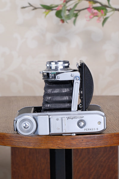Superb! 1952 6x6 Voigtlander Perkeo II with Color-Skopar Lens & Synchro-Compur Shutter, CLA’d, Freshly Serviced