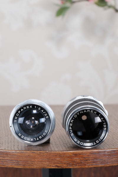 1959-1962 Voigtlander Bessamatic 35mm SLR Camera, with 3 lenses. - Voigtlander- Petrakla Classic Cameras