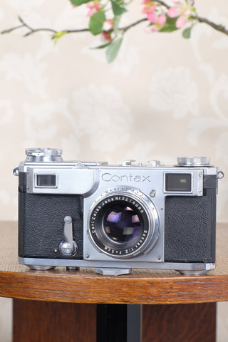 Superb! 1939 Zeiss Ikon Contax II Rangefinder Camera & Zeiss Sonnar lens, CLA'd, Freshly Serviced!