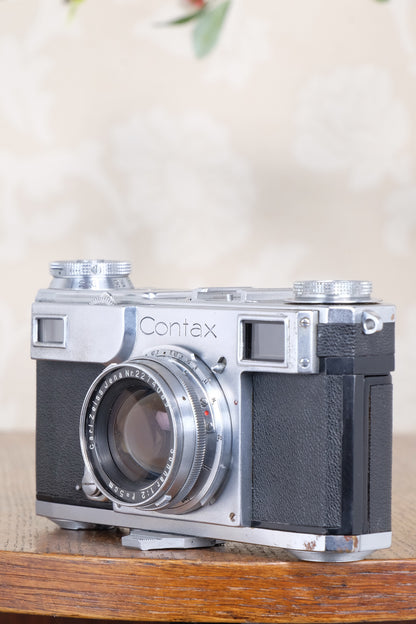 Superb! 1939 Zeiss Ikon Contax II Rangefinder Camera & Zeiss Sonnar lens, CLA'd, Freshly Serviced!