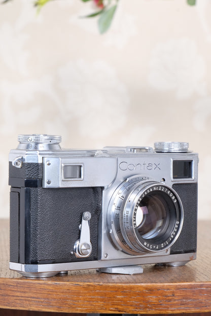 Superb! 1939 Zeiss Ikon Contax II Rangefinder Camera & Zeiss Sonnar lens, CLA'd, Freshly Serviced!