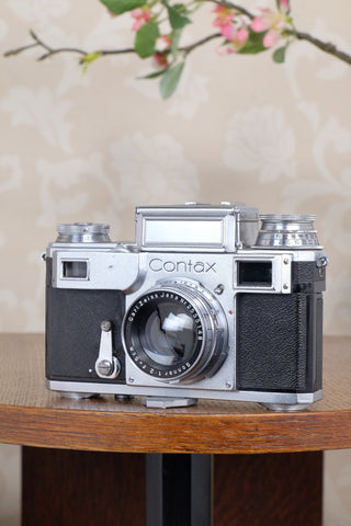 Near Mint! 1939 Zeiss Ikon Contax with Sonnar lens. , CLA'd, Freshly Serviced!