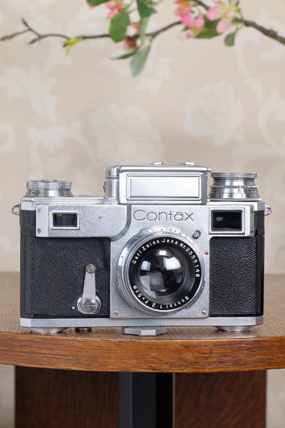 Near Mint! 1939 Zeiss Ikon Contax with Sonnar lens. , CLA'd, Freshly Serviced!