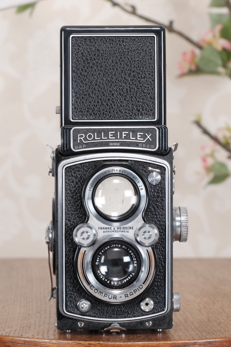 SUPERB! 1937 Rolleiflex, Very first Automat model with rare low serial number! Freshly Serviced, CLA’d - Frank & Heidecke- Petrakla Classic Cameras