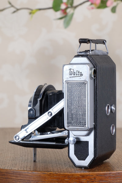 1938 WELTA WELTUR, Medium format, Coupled Rangefinder Camera, with Tessar and original mask CLA'd, Freshly serviced!