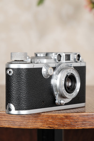 Superb! 1940 Leitz Leica IIIb with Leitz Elmar lens, CLA'd, Freshly Serviced! - Leitz- Petrakla Classic Cameras