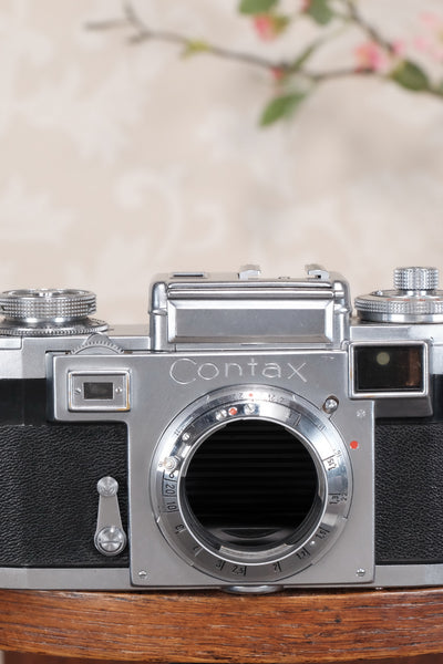 1953 Zeiss Ikon Contax IIIa, with lens and original leather case. CLA'd, Freshly Serviced! - Zeiss-Ikon- Petrakla Classic Cameras