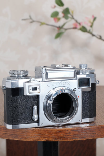 1953 Zeiss Ikon Contax IIIa, with lens and original leather case. CLA'd, Freshly Serviced! - Zeiss-Ikon- Petrakla Classic Cameras
