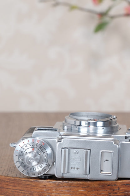 1953 Zeiss Ikon Contax IIIa, with lens and original leather case. CLA'd, Freshly Serviced! - Zeiss-Ikon- Petrakla Classic Cameras
