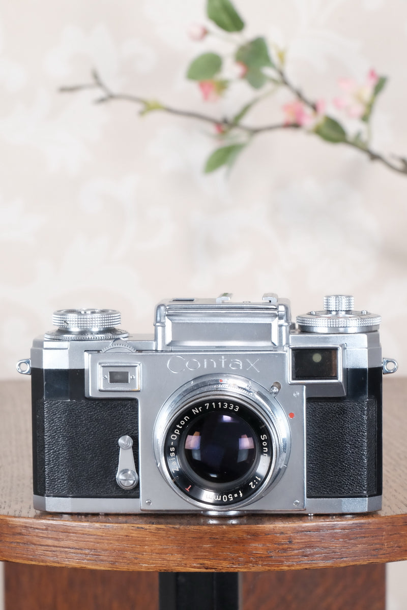 1953 Zeiss Ikon Contax IIIa, with lens and original leather case. CLA'd, Freshly Serviced! - Zeiss-Ikon- Petrakla Classic Cameras