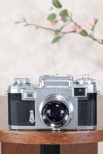 1953 Zeiss Ikon Contax IIIa, with lens and original leather case. CLA'd, Freshly Serviced! - Zeiss-Ikon- Petrakla Classic Cameras