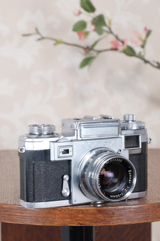 1953 Zeiss Ikon Contax IIIa, with lens and original leather case. CLA'd, Freshly Serviced! - Zeiss-Ikon- Petrakla Classic Cameras