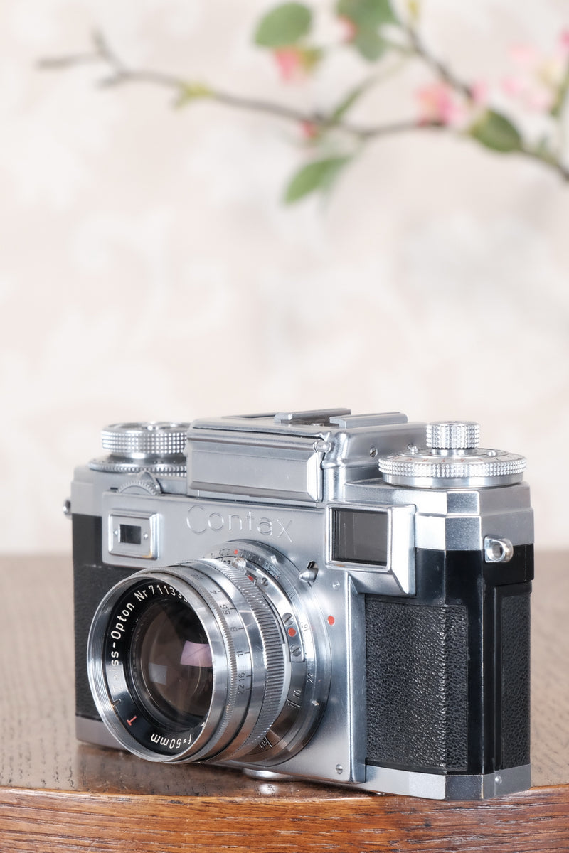 1953 Zeiss Ikon Contax IIIa, with lens and original leather case. CLA'd, Freshly Serviced! - Zeiss-Ikon- Petrakla Classic Cameras