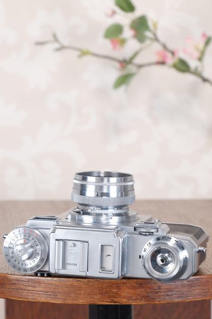 1953 Zeiss Ikon Contax IIIa, with lens and original leather case. CLA'd, Freshly Serviced! - Zeiss-Ikon- Petrakla Classic Cameras
